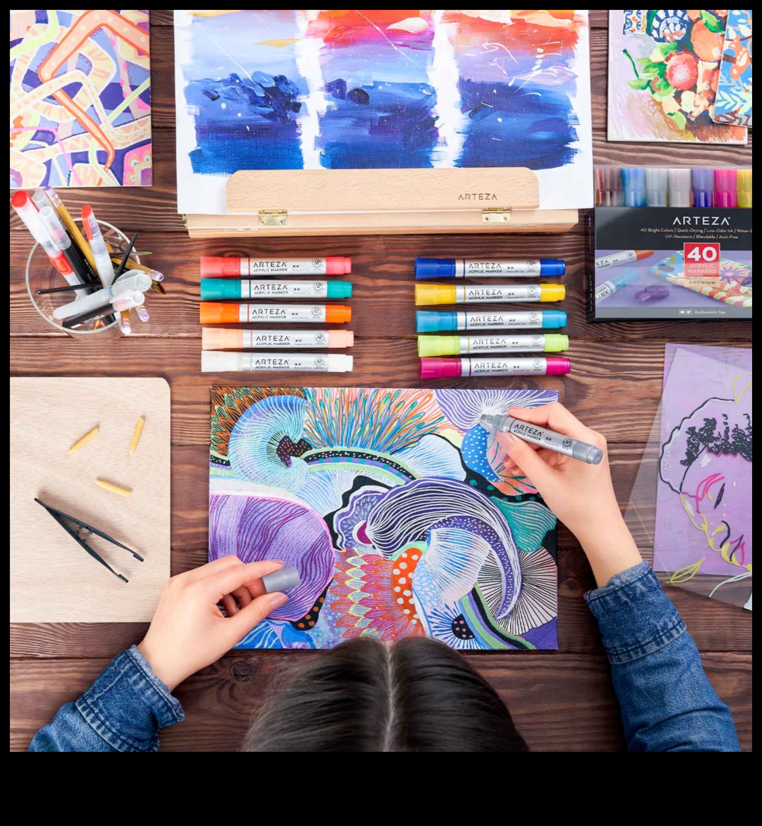 Marķieru gleznošana Radoša izeja visiem 5 Marķieru simfonija: harmonisku kompozīciju veidošana krāsās