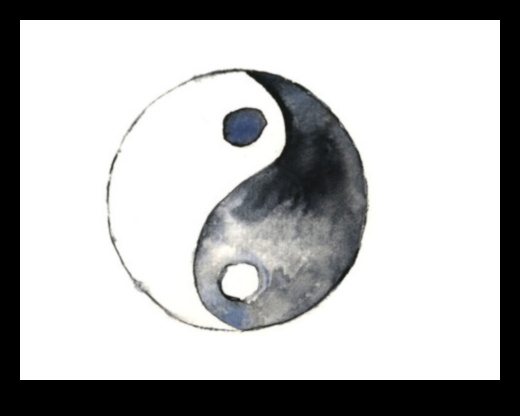 Melnbaltā zīmējuma Iņ un Jaņ 2 Harmonijas zīmēšana: līdzsvara un vienotības sasniegšana melnbaltā krāsā