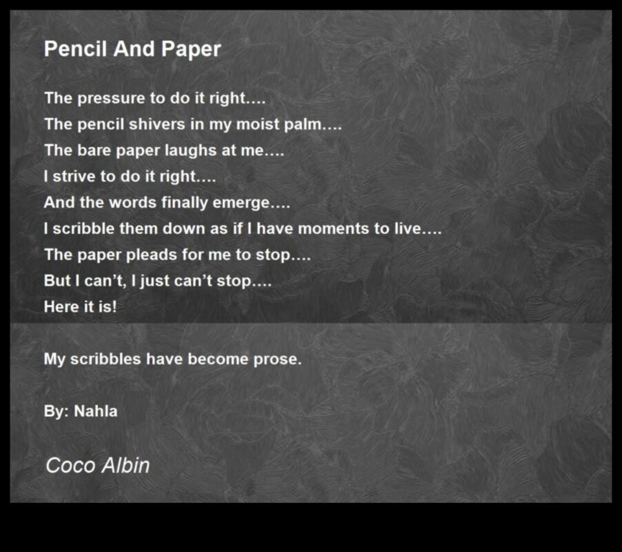 Zīmuļu un papīra dzeja: emociju izteikšana caur grafītu